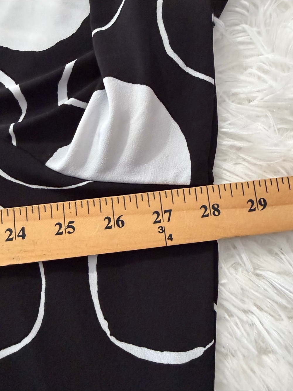 Susan Graver Womens 3X Tunic Top Black White Asymmetrical Artsy Office Stretch - Picture 4 of 7